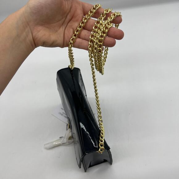 Jimmy Choo Parfum Gold Chain Black Patent Crossbody Bag - Picture 15 of 16